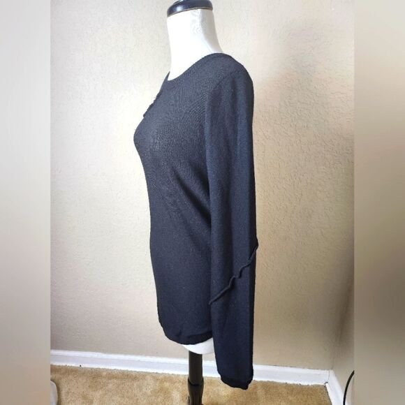Marc By Marc Jacobs Wool Asymmetric Hem Round Neck Sweater Black Size M - Picture 6 of 8
